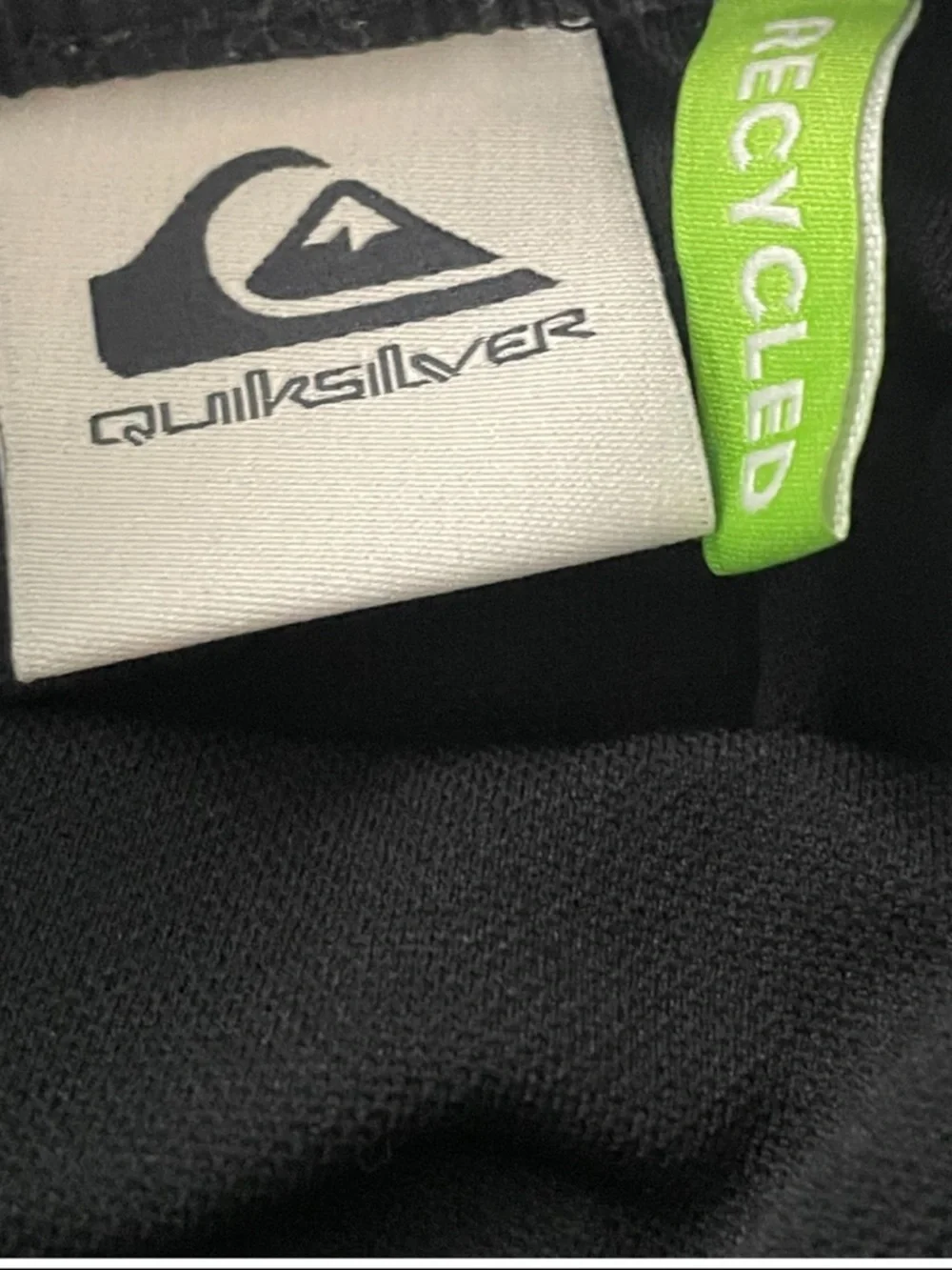 Quiksilver Black and Sage Green Colorblock Swim Shorts
